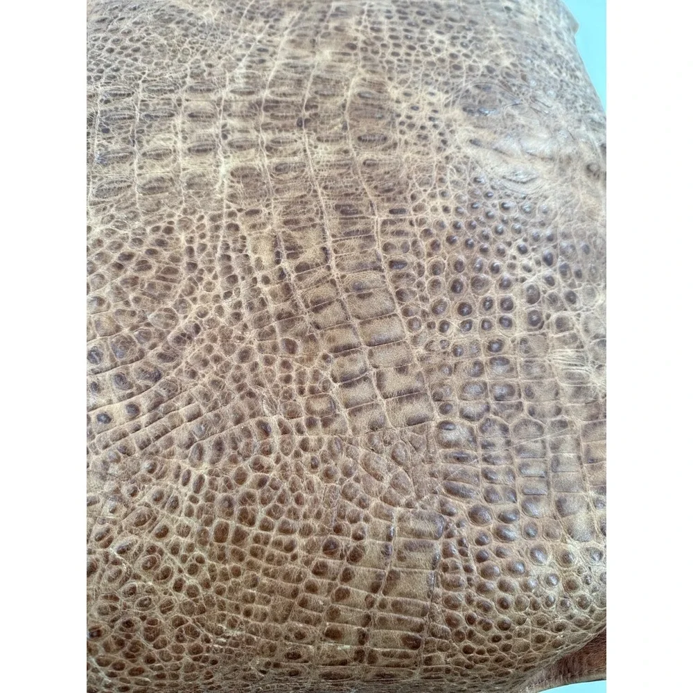 Double D Ranch Home Collection RARE Faux Crocodile Leather Pillow 25x25